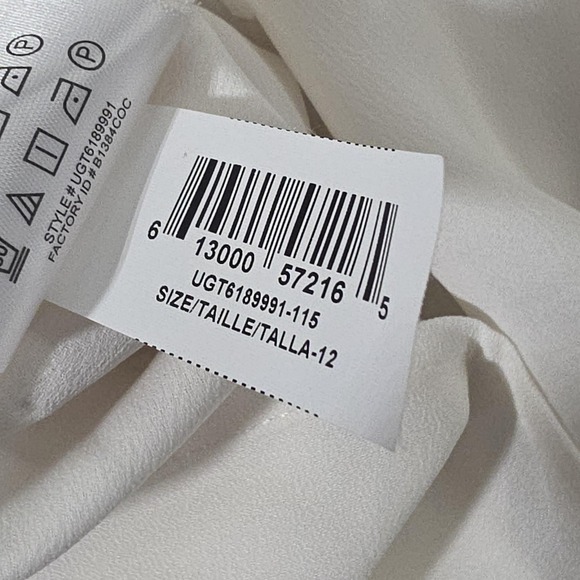 NWT BCBGeneration Dress Womens Size 12 White Floral Fairy Whimsical Keyhole Neck - Picture 11 of 11